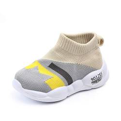 WEXCV Unisex Baby Jungen Mädchen Farbabstimmung Strumpfwaren Krabbelschuhe Neugeborenen Anti-Rutsch Licht Schuhe Lauflernschuhe 22.5-33 von WEXCV