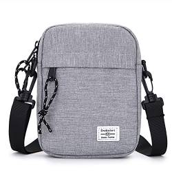 Handy Umhängetasche Herren Kleine, Herrentasche zum Umhängen Grau, wasserdichte Reißverschluss Handy Schultertasche Herren Sling Tasche Handytasche mit Schulterriemen Messenger Tasche Geldbörse von WFCKPQF