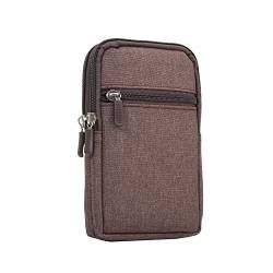 Herren Handy Gürteltasche mit Clip, Universal Handytasche für Handy Klein, Vertikal Bauchtasche Doppelte Umhängetasche Portemonnaie für Handgelenktasche Camping Wandern Taille Outdoor Gürtel Tasche von WFCKPQF