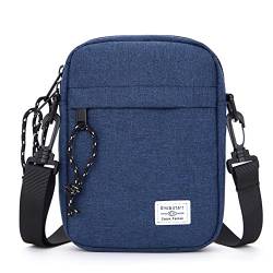 Umhängetasche Herren Wasserdicht, Handy Schultertasche für Arbeit Reise, Männer Casual Messenger Tasche Business Bag Crossbody Sling Bag Geldbörse Canvas Satchel fur Geldborse Handy Schlussel, Blau von WFCKPQF