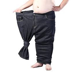 WFEI Herren Jeans Hosen Extra Large Oversize Herren Elastic Stretch Jeanshose Herren Jean Pants Jeanshose Alle Taille Große Größen,Schwarz,7XL von WFEI