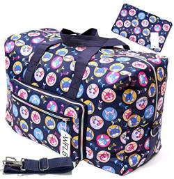 Große, faltbare Reisetasche für Frauen, Krankenhaustasche, niedliches Blumenmuster, Handtasche, Schultertasche, Wochenender, Übernachtung, karierte Gepäcktasche für Mädchen von WFLB