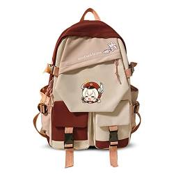 WFSWG Game Genshin Impact Rucksack Wendy Klee Anime Bedruckter Casual Student Schultasche Laptop Travel Daypack von WFSWG