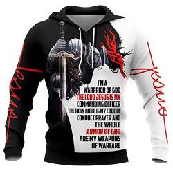 WFSWG Templer-Hoodie für Herren, 3D-Druck, Langarm-Pullover, Kapuzen-Sweatshirt, Mittelalter, Kreuzritter, Cosplay-Kostüm von WFSWG