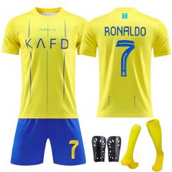 WGVSVLK Kind Fussball Trikots,23/24 Neue Saison No.7 Fußball Trikot,Yellow Fussballtrikot Set,für Junge Herren,Kind,Fußballliebhaber (26) von WGVSVLK