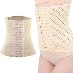 WGVSVLK Waist Trainer Damen, Korsett Damen, Taillenmieder Damen, Shapewear Damen, einstellbar Korsett Shapewear mit 6 Reihen Haken (L, Fleisch) von WGVSVLK