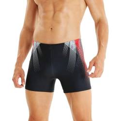 WHCREAT Herren Badehose Sport Schwimmhose Badeshorts Beachshorts Chlor Resistent, Rot XXL von WHCREAT