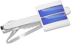 WHIMSIMART Krawattenstange Manschettenknöpfe Krawattenklammer for Krawattennadel als Geschenk for Männer, Blaue Krawattenklammern, Manschettenknöpfe, Krawattenklammer (Farbe: 2) (Color : Blue) von WHIMSIMART