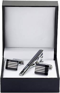 WHIMSIMART Krawattenstange Manschettenknöpfe Krawattenklammer for Krawattennadel for Herrengeschenk, Schwarze Wolke, Krawattenklammern, Manschettenknöpfe, Krawattenklammer-Set (Farbe: 2) (Color : 2) von WHIMSIMART