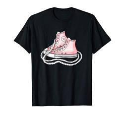 rosa Perlenherz Turnschuhe T-Shirt von WHITE BEARD Art Gifts Gag Funny