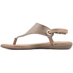 WHITE MOUNTAIN Damen London 2 Flache Sandale, Lt Gold Multi, 39 EU von WHITE MOUNTAIN