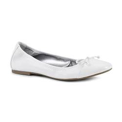 WHITE MOUNTAIN Damen Sunnyside II Ballerinas, Weiß/Weiß/Lack, 39.5 EU von WHITE MOUNTAIN