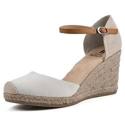 WHITE MOUNTAIN Mamba Espadrille mit Keilabsatz für Damen, (Natürlicher Stoff.), 36 EU von WHITE MOUNTAIN