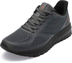 WHITIN Herren Turnschuhe Sportschuhe Atmungsaktiv Laufschuhe Gittergewebe Joggingschuhe Für Männer Sneakers Fitnessschuhe Leichte Bequeme Freizeit Schuhe Grau Größe 46 von WHITIN