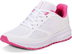 WHITIN Laufschuhe Damen Running Shoes Rosa Casual Athletic Sneakers Gym Sports Fitness Lightweight Cushion Jogging Walking Trainers Größe 37 von WHITIN