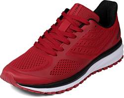 WHITIN Laufschuhe Straßenlaufschuhe Frauen Walkingschuhe Lightweight Comfortable rutschfest Sneakers Fitness Sportschuhe Schuhe Rot Größe 40 von WHITIN