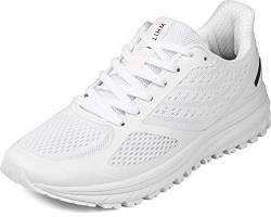 WHITIN Unisex Sportschuhe Damen Herren Turnschuhe Laufschuhe Sneakers Männer Walkingschuhe Leicht Modisch Bequem Joggingschuhe Fitness Schuhe Weiß Größe 42 von WHITIN