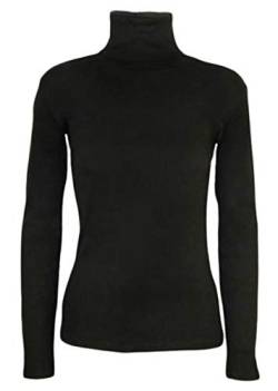 Damen-Rollkragenpullover, langärmelig, Größe: 2XL, 3XL Gr. 44, schwarz von WICKEDFASHIONS123