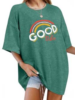 WIEIYM Damen Oversized T-Shirt Tops Casual Tshirts Rundhals Kurzarm T-Shirt Tops Teenager Mädchen Sommer Oberteile von WIEIYM