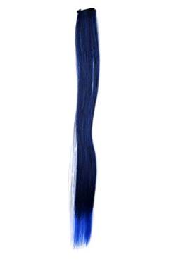 WIG ME UP - 1 Clip-In Extension Strähne Haarverlängerung glatt Blau Blau-Schwarz-Mix Schwarzblau 45cm / 18inch YZF-P1S18-1BTTTF2517 von WIG ME UP