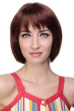 WIG ME UP - 703-131 Sexy Bob, Perücke, gerader Pony, Rot, Rotbraun von WIG ME UP