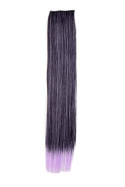 WIG ME UP - Breite Extension mit 2 Clips Strähne Haarverlängerung Haarteil Highlight glatt 45cm Violett Neonviolett-Schwarz-Mix YZF-P2S18-1BTTF2403A von WIG ME UP