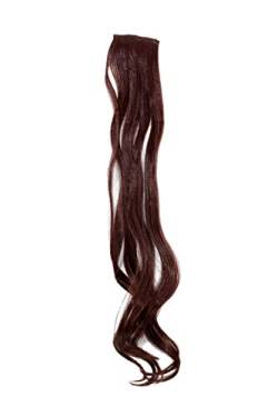 WIG ME UP - Breite Extension mit 2 Clips Strähne Haarverlängerung Haarteil Highlight wellig 63cm / 25inch Dunkel-Mahagoni-Braun YZF-P2C25-33 von WIG ME UP