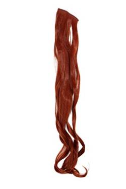 WIG ME UP - Breite Extension mit 2 Clips Strähne Haarverlängerung Haarteil Highlight wellig 63cm / 25inch Tizian-Rot YZF-P2C25-350 von WIG ME UP