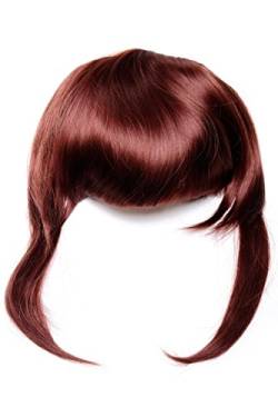 WIG ME UP - Clip-In Pony, Extension, Haareinsatz, Seitensträhnen, sehr lang (ca. 30 cm) - individuell stylebar Rotbraun Braun Mahagoni hell TYQ055-35 von WIG ME UP