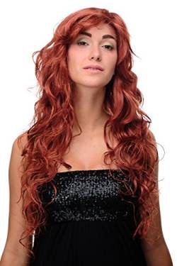 WIG ME UP - Damen Perücke Wig Rot Dunkel-Kupferrot gewellt leicht gelockt sehr lang 70 cm 9669EL-135 von WIG ME UP