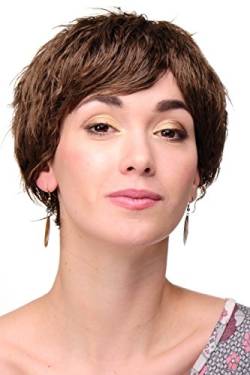 WIG ME UP - Damenperücke Perücke Kurzhaarperücke kurz gekreppte verzwirbelte Strähnen braun WH1509-8 von WIG ME UP