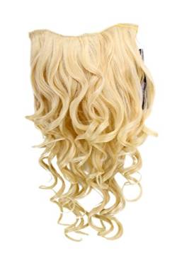 WIG ME UP - H9503-611 Clip-in Haarteil mit 7 Klammern, 3/4 Perücke Blond 50 cm lockig Haarverlängerung Wig von WIG ME UP