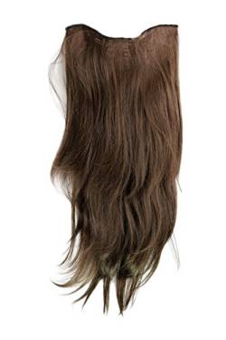 WIG ME UP - H9505-8 Clip-in Haarteil mit 7 Klammern, 3/4 Perücke Hell-Braun 60 cm Haarverlängerung Wig von WIG ME UP