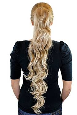 WIG ME UP - JL-4017-27T613 Haarteil Zopf Blond-Mix ca. 75 cm gewellt Butterfly-Clip Ponytail von WIG ME UP