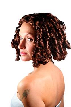 WIG ME UP - LM3419-P33 Perücke Barock Cosplay BRAUN Spiral/Korkenzieher-Locken von WIG ME UP