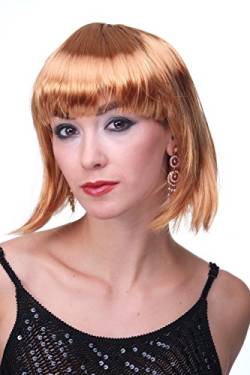 WIG ME UP - PW0114-P27 Sexy Party Perücke Bob Disco Kurz & Frech Go-Go Party Burlesque Dunkel-Goldblond von WIG ME UP