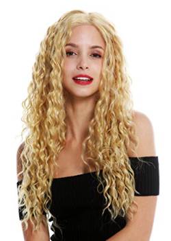 WIG ME UP - VK-18-MF-972 Perücke Damenperücke Lace-Front Teil-Mono Seitenscheitel sehr lang Locken Blond Rotblond Mix 60 cm von WIG ME UP