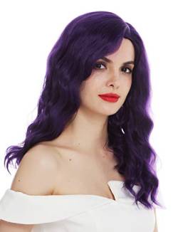 WIG ME UP - VK-58-HYB73C Perücke Damenperücke lang Scheitel edel gewellt wellig dunkles Lila Hollywood Diva von WIG ME UP