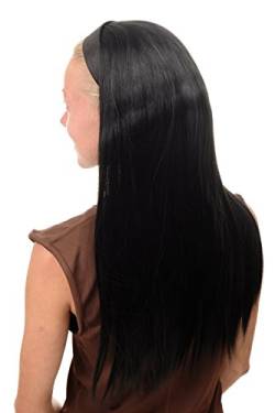 WIG ME UP - WH5040-1B Halbperücke Haarteil mit Haarreif lang glatt schwarz von WIG ME UP