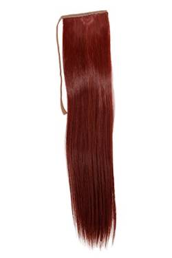 WIG ME UP -YZF-TS18-35 Haarteil, Zopf schmal Seitenzopf Cosplay Rot glatt 18inch/ 45cm Band Haar-Klammer Haarverlängerung von WIG ME UP