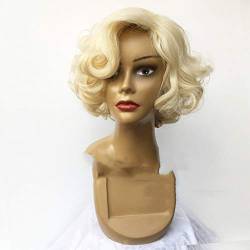 Marilyn Monroe Perücke Gold weiblich kurzes lockiges Haar hellgoldene Perücke durch WIG MINE von WIG MINE