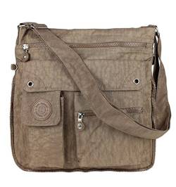 Bag Street 2221 sportliche Handtasche Umhängetasche Schultertasche aus Nylon, Braun, 32 x 33 x 3 cm von WILD THINGS ONLY !!!