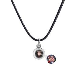 WILINNI Personalisierte Kette Mit Bild Für Männer | Personalisierte Fotoprojektions-Halskette Mit Kreis-Anhänger, Romantisches Geschenk Für Männer, Papa |Weihnachten, Jahrestag (Stil 5) von WILINNI