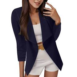 Blazer Damen Elegant Blau Sakko Damen Elegant Damen Blazer Elegant Lange Open Front Bolero Cardigan Business Casual Slim Fit Jacke Leder Blazer Für Damen Damen Blazer Weiss Damen Blazer Sportlich Ele von WILLBEST