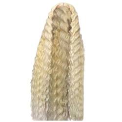 Damen Perücke Lang Lockige Orange Rot Perücken Für Frauen Mit, Natürlich Lange Locken Ingwer Rot Wig, Anime Cosplay Halloween Wigs 28 Zoll Blonde Perücke Lang Haarteile Echthaar Mit Gummiband Hellg von WILLBEST