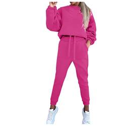 Hoodies Oversized Damen Jogginganzug Damen Damen Sportanzug Traingsanzug Jogginganzug Frauen 2 Teilig Freizeitanzug Hoodie Kapuzenpullover Einfarbig Langarm Top + Lang Hosen Sportswear 2 StüCk Bekle von WILLBEST