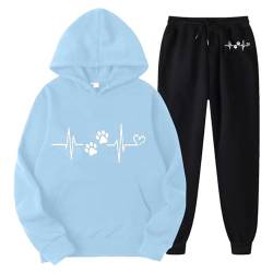 Hosenanzug Grobe Gr8Ben Trainingsanzüge Damen 134 Langarmshirt Damen Weiss Sweatshirt Damen Mit Kapuze Ohne Bund Sweatshirt Kapuzenjacke Damen Lange Jogginghose Frauen Sporthose Damen 3/4 Locker Man von WILLBEST