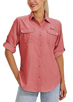 Damen UPF 50+ Sonnenschutz Shirts Langarm Angelshirts LSF UV Schnell Trocknen Wandern Outdoor Shirts von WILLIT