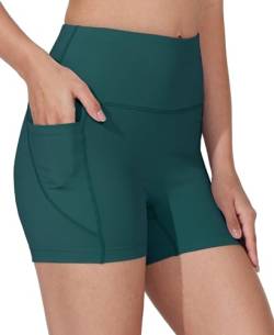 WIILIT 3" Damen High Waisted Fahrrad Badeshorts Schwimmen Shorts UPF50 Sonnenschutz Badeanzug Bottoms Tankini Badeanzüge Board Shorts Schnell Trocknend Türkis M von WILLIT