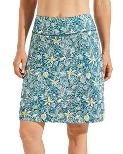 WILLIT Damen 20" Skort Röcke Golf Tennis Knielange Röcke Sportlich Modest Casual Skorts Mit Taschen Floral M von WILLIT